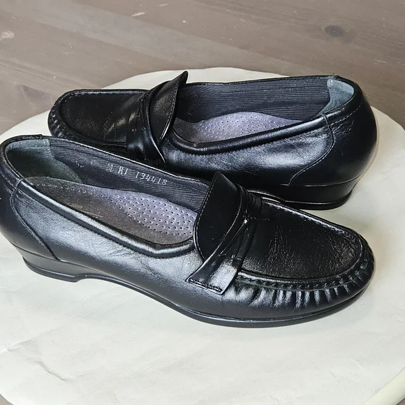 SAS Black Leather Classic Loafers Tripad Comfort Size 7 - Picture 4 of 12